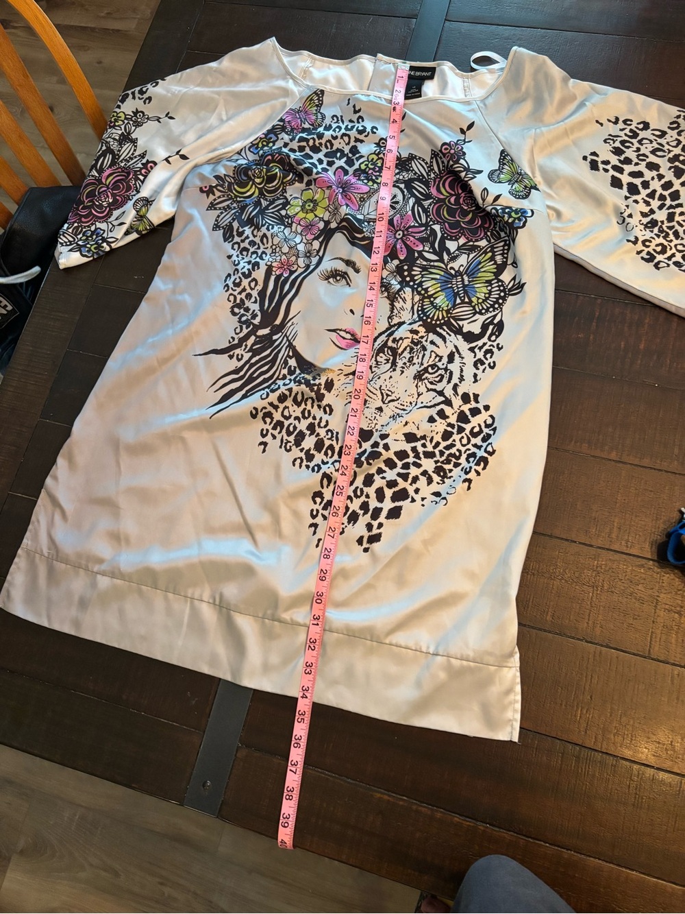 Lane Bryant Light Gray Floral & Leopard Graphic Dress - Picture 6 of 10